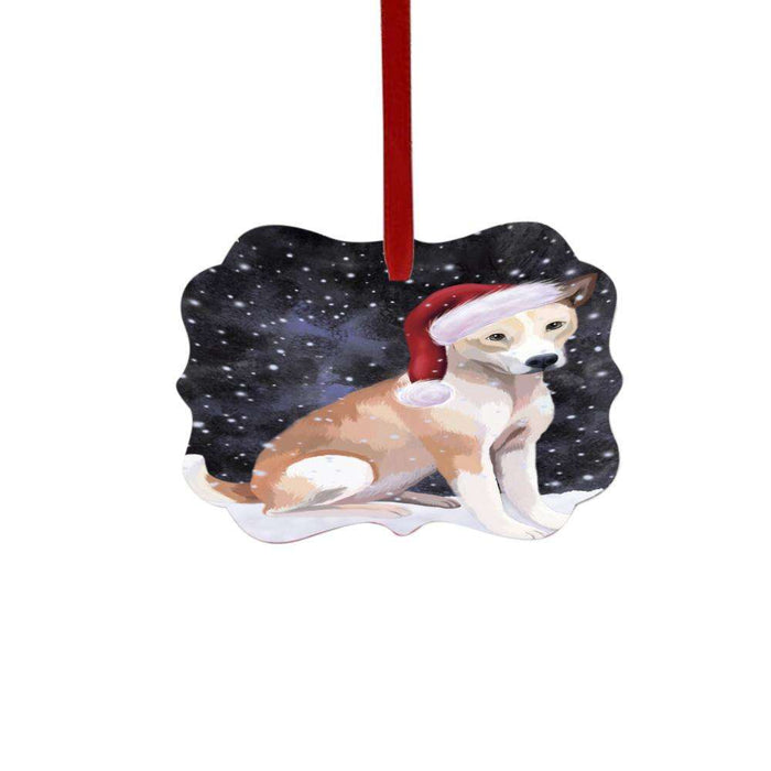 Let it Snow Christmas Holiday Telomian Dog Double-Sided Photo Benelux Christmas Ornament LOR48748