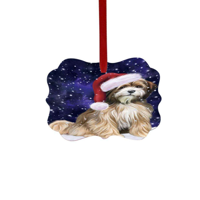 Let it Snow Christmas Holiday Tibetan Terrier Dog Double-Sided Photo Benelux Christmas Ornament LOR48751