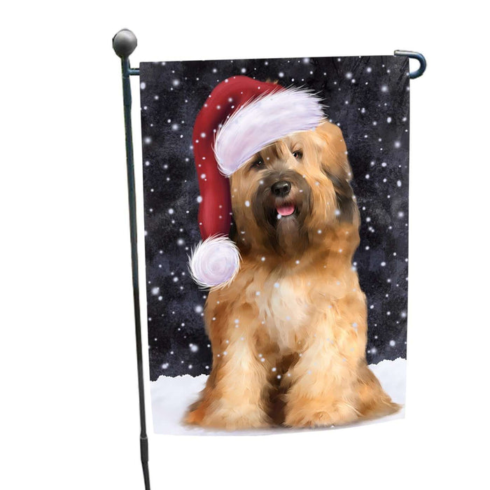 Let it Snow Christmas Holiday Tibetan Terrier Dog Wearing Santa Hat Garden Flag FLG074
