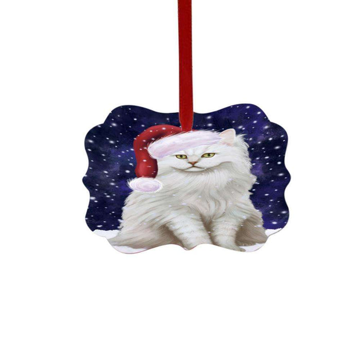 Let it Snow Christmas Holiday Tiffany Cat Double-Sided Photo Benelux Christmas Ornament LOR48754