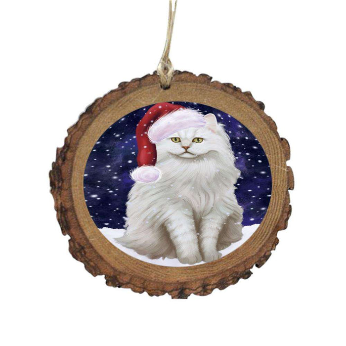 Let it Snow Christmas Holiday Tiffany Cat Wooden Christmas Ornament WOR48754