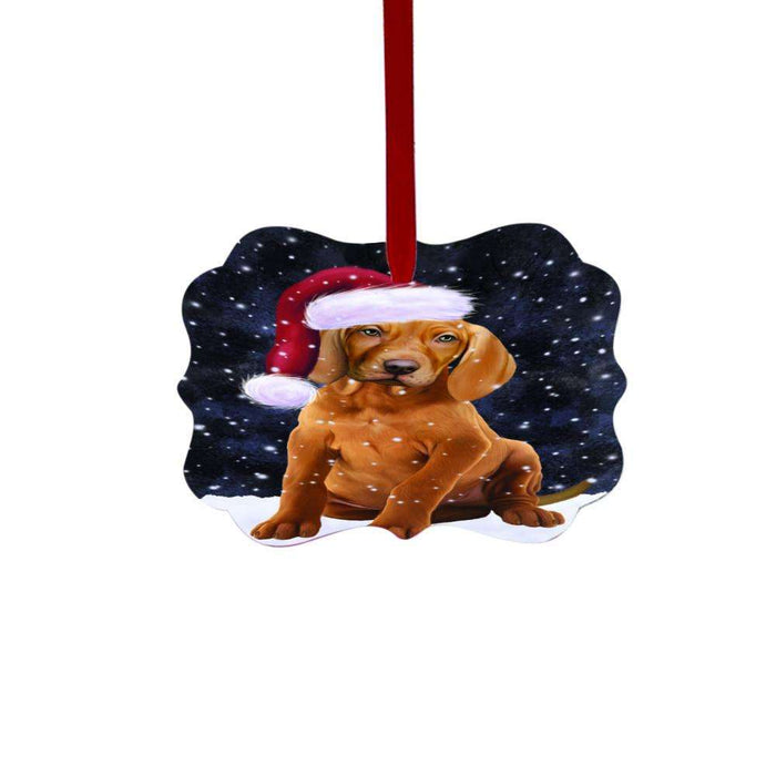 Let it Snow Christmas Holiday Vizsla Dog Double-Sided Photo Benelux Christmas Ornament LOR48759