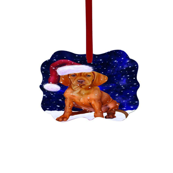 Let it Snow Christmas Holiday Vizsla Dog Double-Sided Photo Benelux Christmas Ornament LOR48760