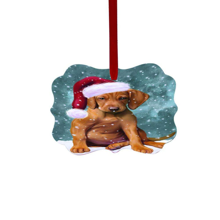 Let it Snow Christmas Holiday Vizsla Dog Double-Sided Photo Benelux Christmas Ornament LOR48761