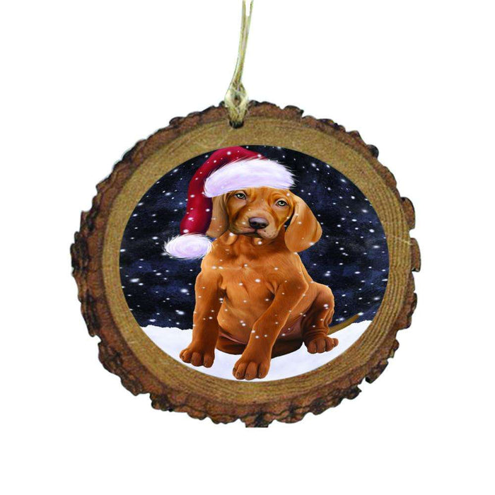 Let it Snow Christmas Holiday Vizsla Dog Wooden Christmas Ornament WOR48759