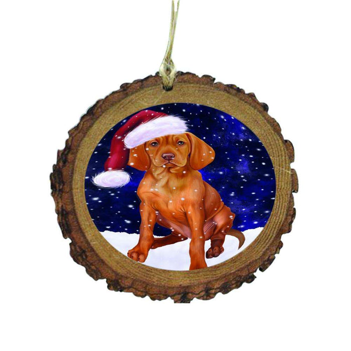 Let it Snow Christmas Holiday Vizsla Dog Wooden Christmas Ornament WOR48760