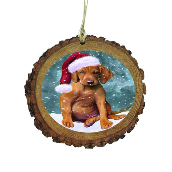 Let it Snow Christmas Holiday Vizsla Dog Wooden Christmas Ornament WOR48761