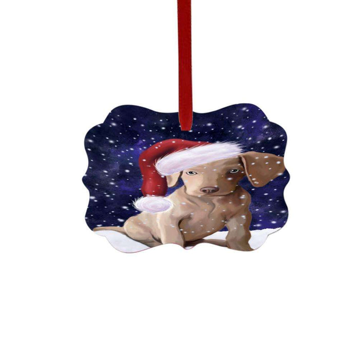 Let it Snow Christmas Holiday Weimaraner Dog Double-Sided Photo Benelux Christmas Ornament LOR48764