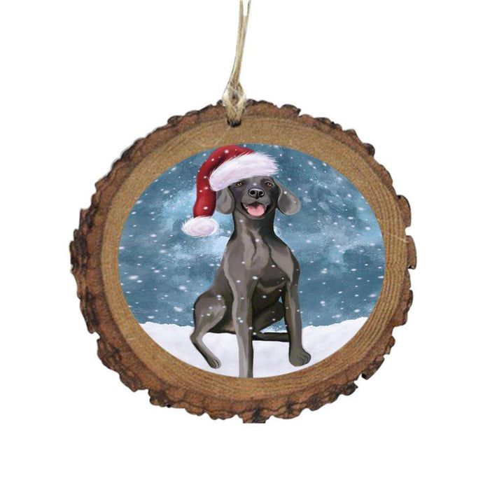 Let it Snow Christmas Holiday Weimaraner Dog Wooden Christmas Ornament WOR48763