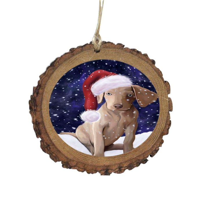 Let it Snow Christmas Holiday Weimaraner Dog Wooden Christmas Ornament WOR48764