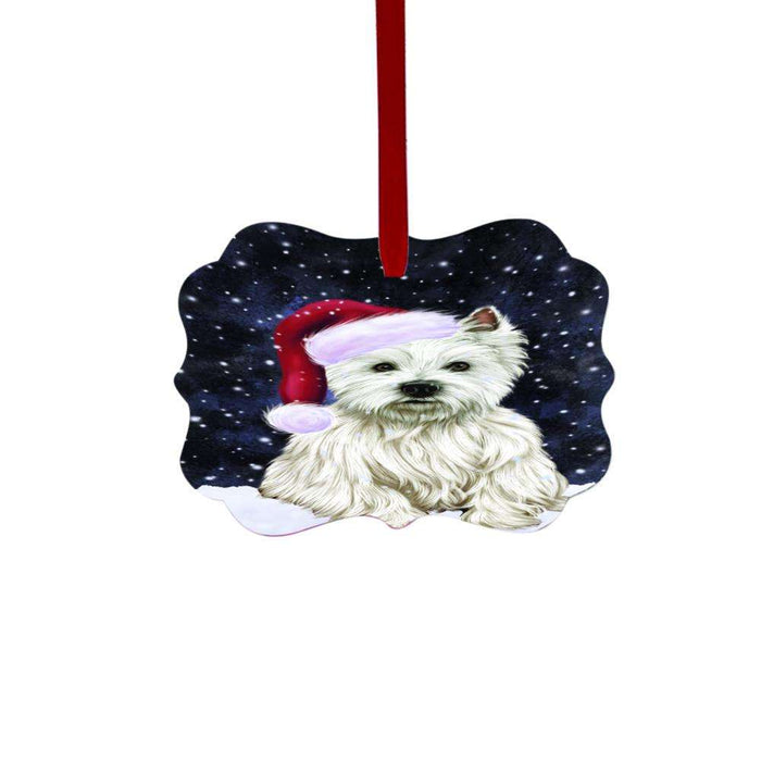 Let it Snow Christmas Holiday West Highland Terrier Dog Double-Sided Photo Benelux Christmas Ornament LOR48765