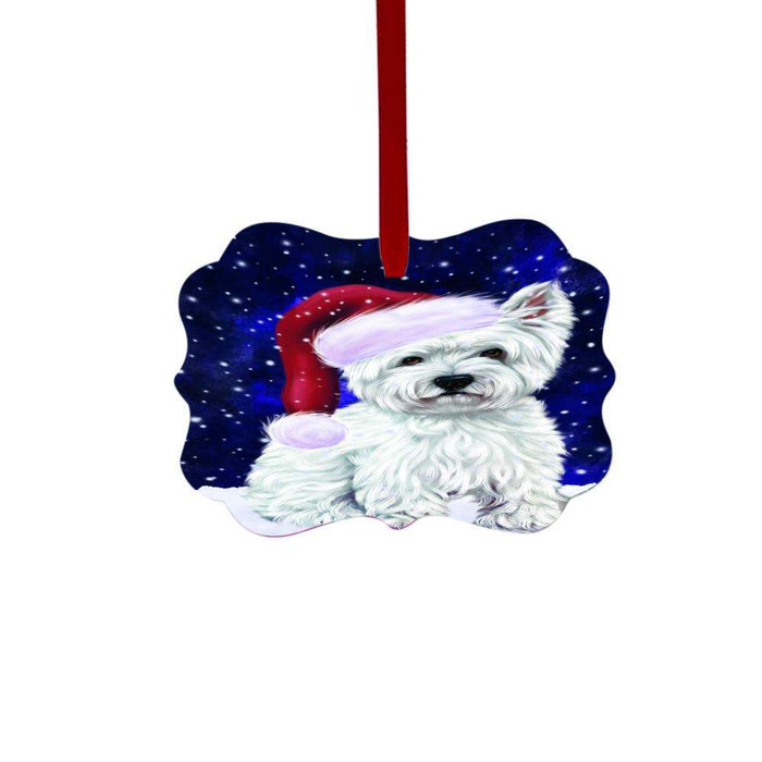 Let it Snow Christmas Holiday West Highland Terrier Dog Double-Sided Photo Benelux Christmas Ornament LOR48766