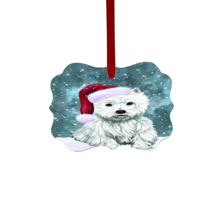 Let it Snow Christmas Holiday West Highland Terrier Dog Double-Sided Photo Benelux Christmas Ornament LOR48767