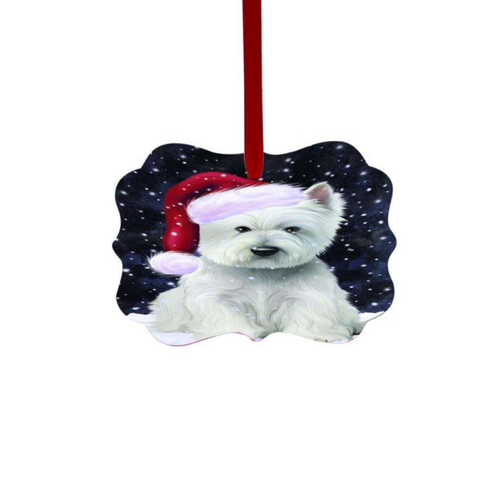 Let it Snow Christmas Holiday West Highland Terrier Dog Double-Sided Photo Benelux Christmas Ornament LOR48768