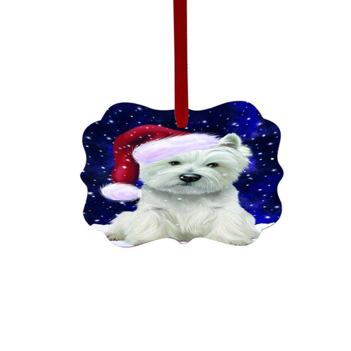 Let it Snow Christmas Holiday West Highland Terrier Dog Double-Sided Photo Benelux Christmas Ornament LOR48769
