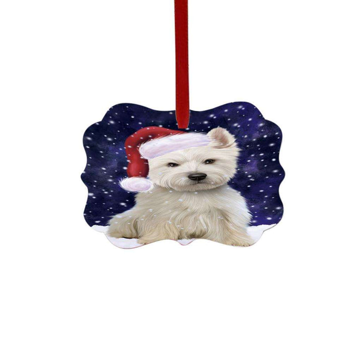 Let it Snow Christmas Holiday West Highland Terrier Dog Double-Sided Photo Benelux Christmas Ornament LOR48770