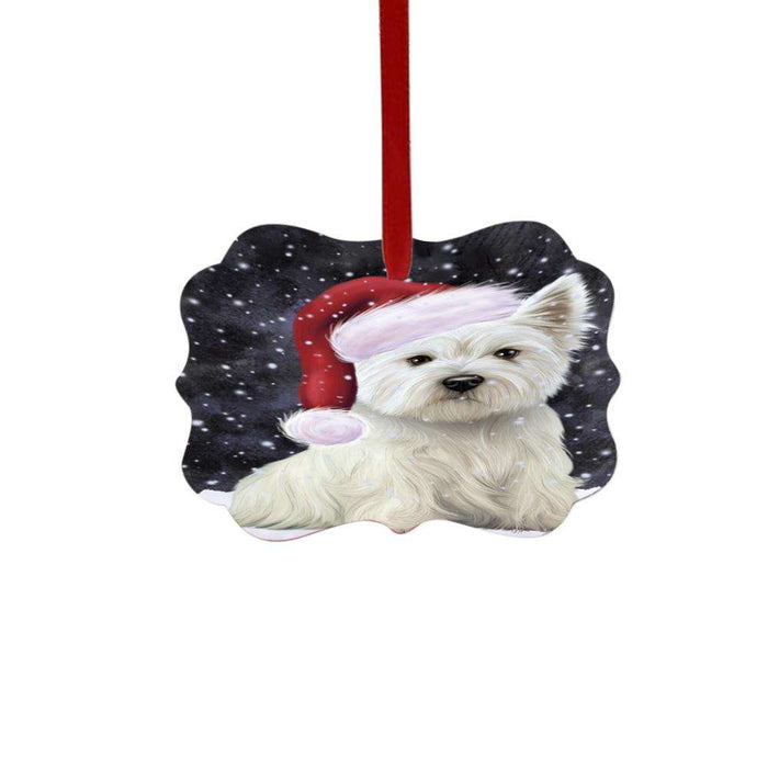 Let it Snow Christmas Holiday West Highland Terrier Dog Double-Sided Photo Benelux Christmas Ornament LOR48771
