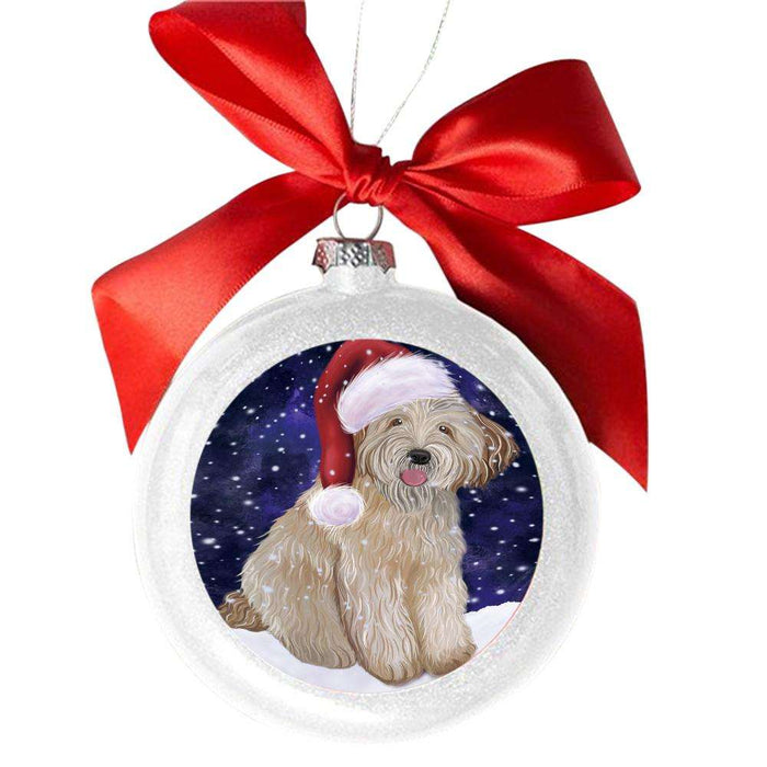 Let it Snow Christmas Holiday West Highland Terrier Dog White Round Ball Christmas Ornament WBSOR48772
