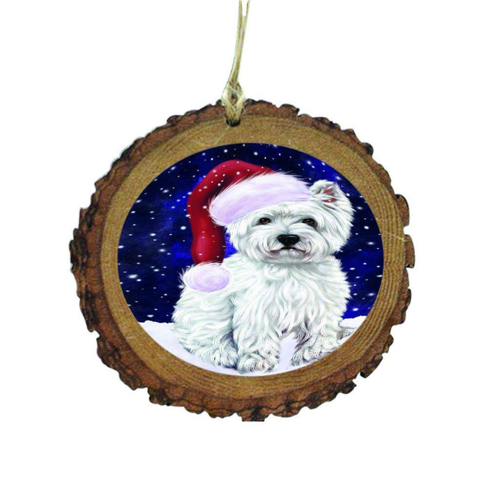 Let it Snow Christmas Holiday West Highland Terrier Dog Wooden Christmas Ornament WOR48766