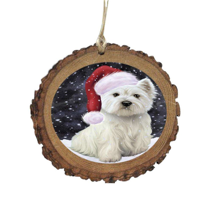 Let it Snow Christmas Holiday West Highland Terrier Dog Wooden Christmas Ornament WOR48771