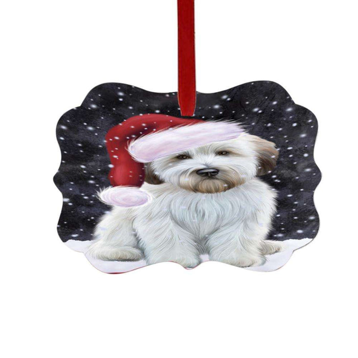 Let it Snow Christmas Holiday Wheaten Terrier Dog Double-Sided Photo Benelux Christmas Ornament LOR48973