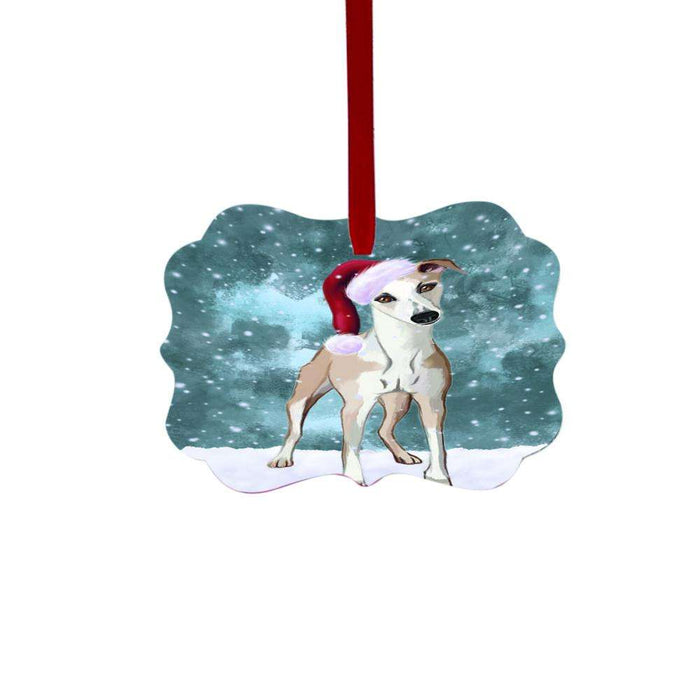 Let it Snow Christmas Holiday Whippet Dog Double-Sided Photo Benelux Christmas Ornament LOR48773