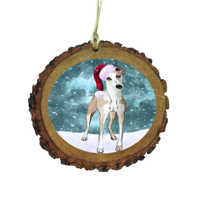 Let it Snow Christmas Holiday Whippet Dog Wooden Christmas Ornament WOR48773
