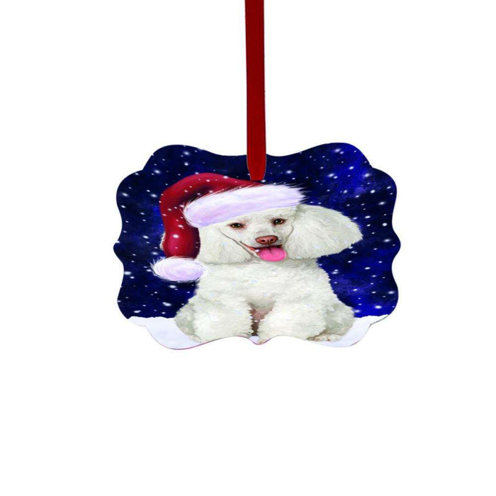 Let it Snow Christmas Holiday White Poodle Dog Double-Sided Photo Benelux Christmas Ornament LOR48775