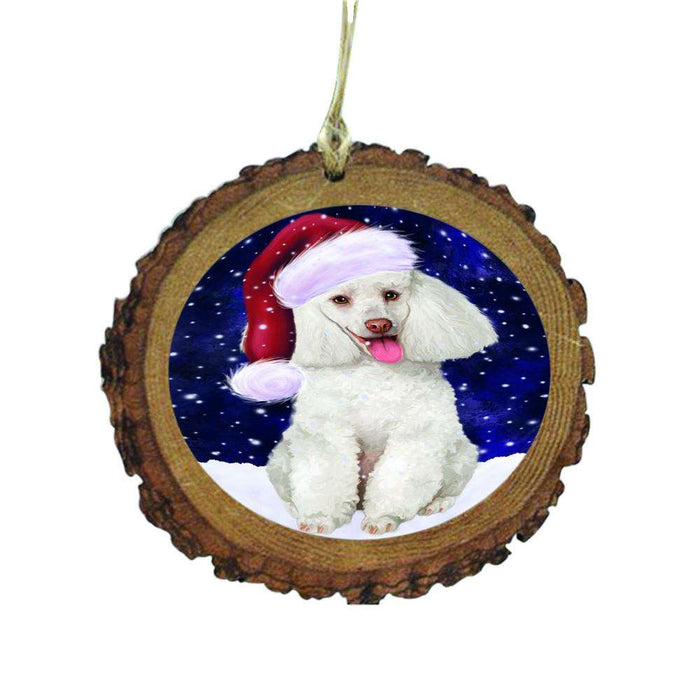 Let it Snow Christmas Holiday White Poodle Dog Wooden Christmas Ornament WOR48775