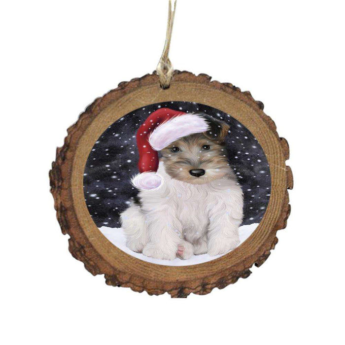 Let it Snow Christmas Holiday Wire Fox Terrier Dog Wooden Christmas Ornament WOR48976