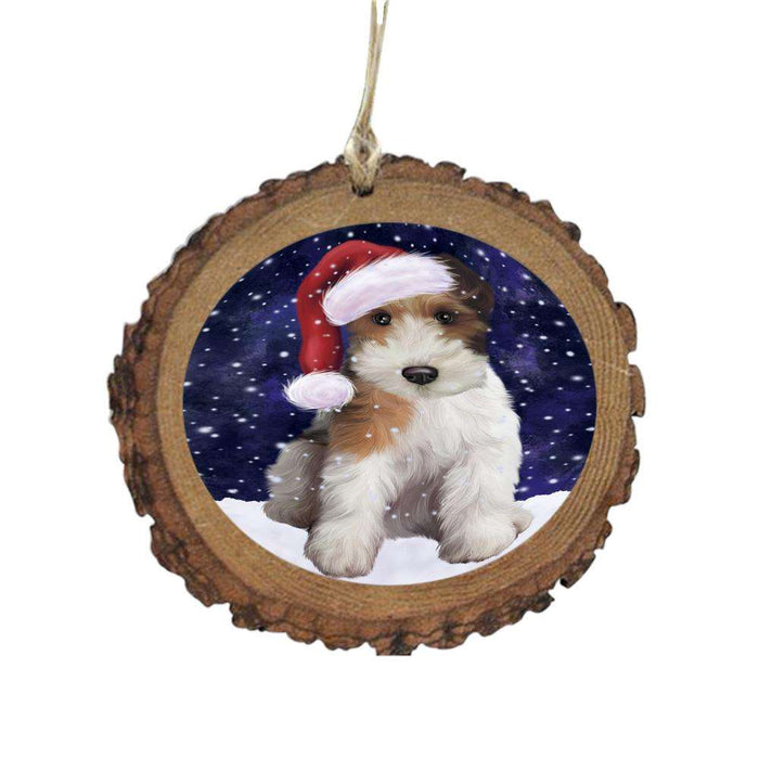 Let it Snow Christmas Holiday Wire Fox Terrier Dog Wooden Christmas Ornament WOR48977
