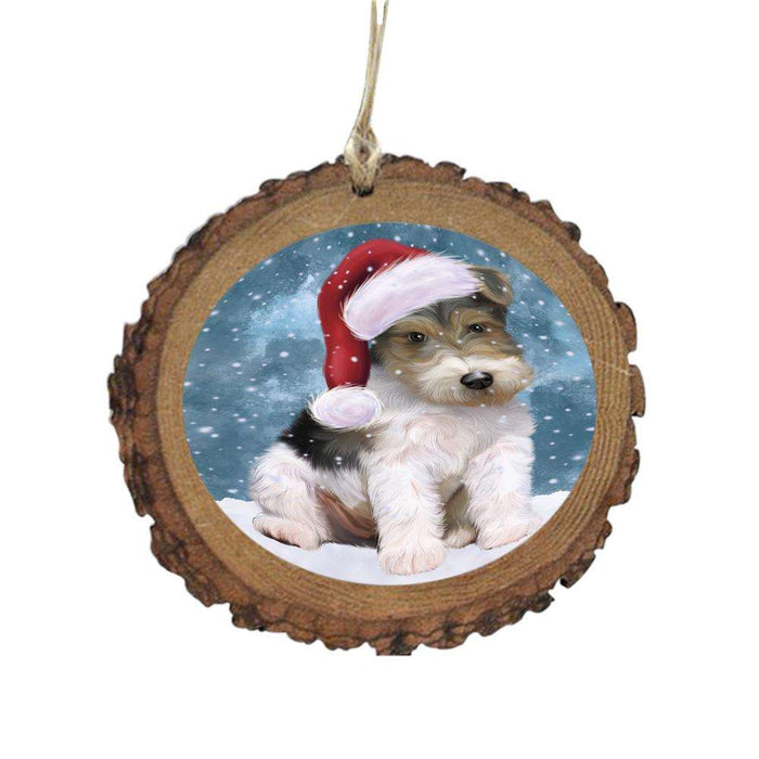 Let it Snow Christmas Holiday Wire Fox Terrier Dog Wooden Christmas Ornament WOR48978