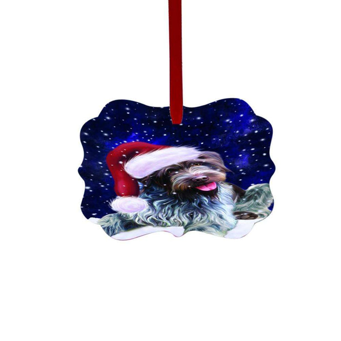 Let it Snow Christmas Holiday Wirehaired Pointing Griffon Dog Double-Sided Photo Benelux Christmas Ornament LOR48777