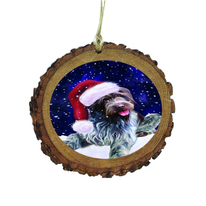 Let it Snow Christmas Holiday Wirehaired Pointing Griffon Dog Wooden Christmas Ornament WOR48777