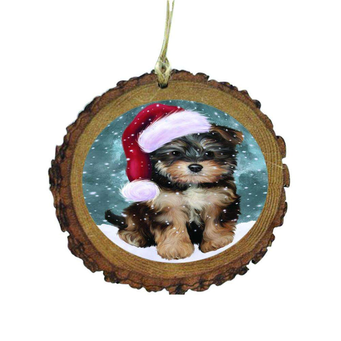 Let it Snow Christmas Holiday Yorkipoo Dog Wooden Christmas Ornament WOR48980