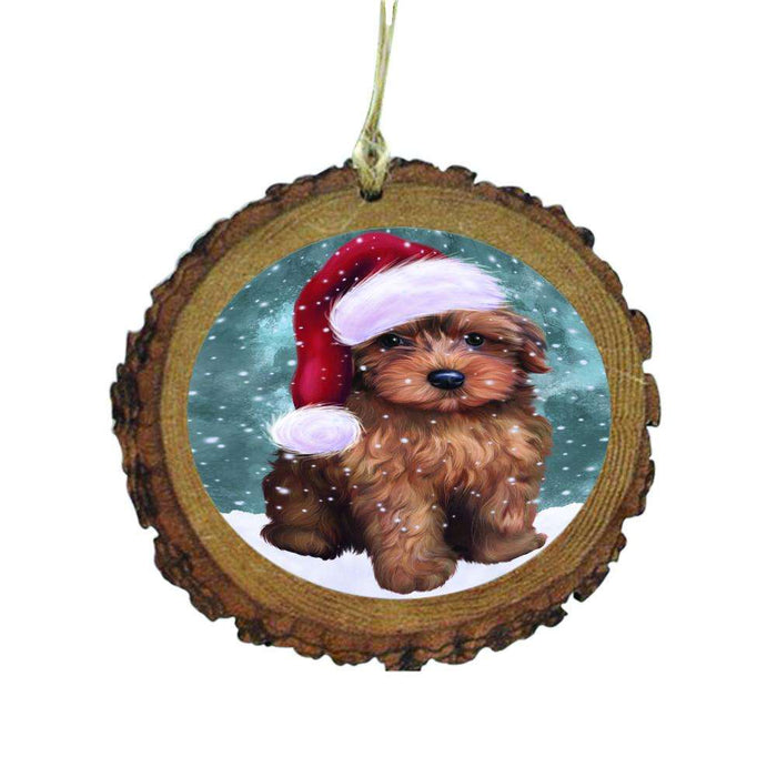 Let it Snow Christmas Holiday Yorkipoo Dog Wooden Christmas Ornament WOR48981