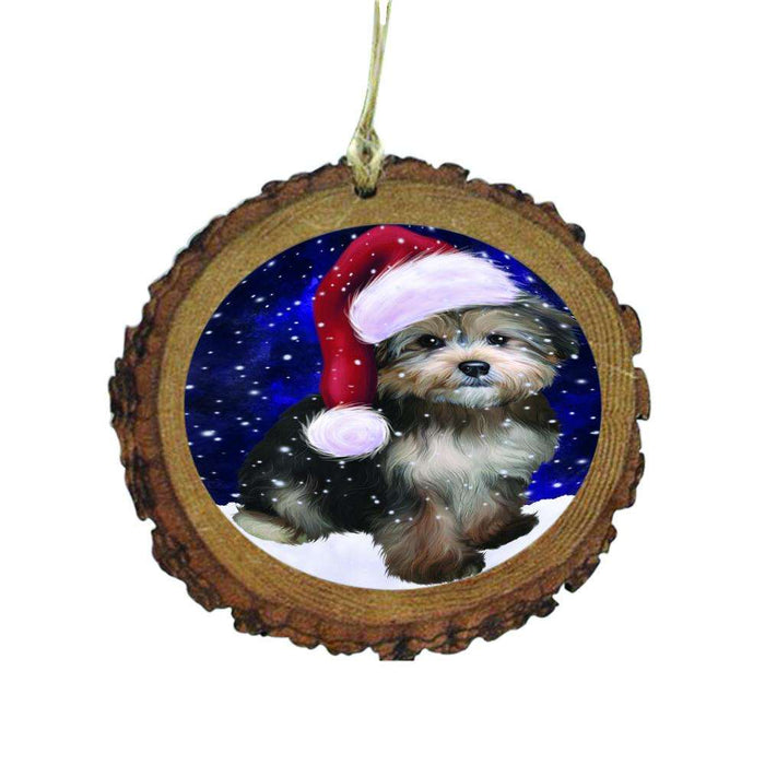 Let it Snow Christmas Holiday Yorkipoo Dog Wooden Christmas Ornament WOR48983