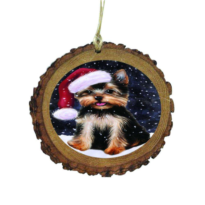 Let it Snow Christmas Holiday Yorkshire Terrier Dog Wooden Christmas Ornament WOR48779