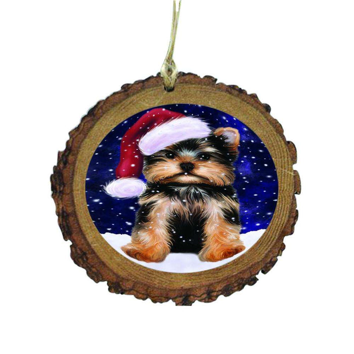 Let it Snow Christmas Holiday Yorkshire Terrier Dog Wooden Christmas Ornament WOR48780