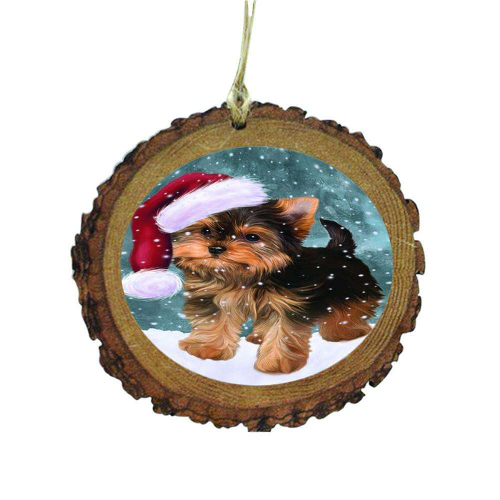Let it Snow Christmas Holiday Yorkshire Terrier Dog Wooden Christmas Ornament WOR48781