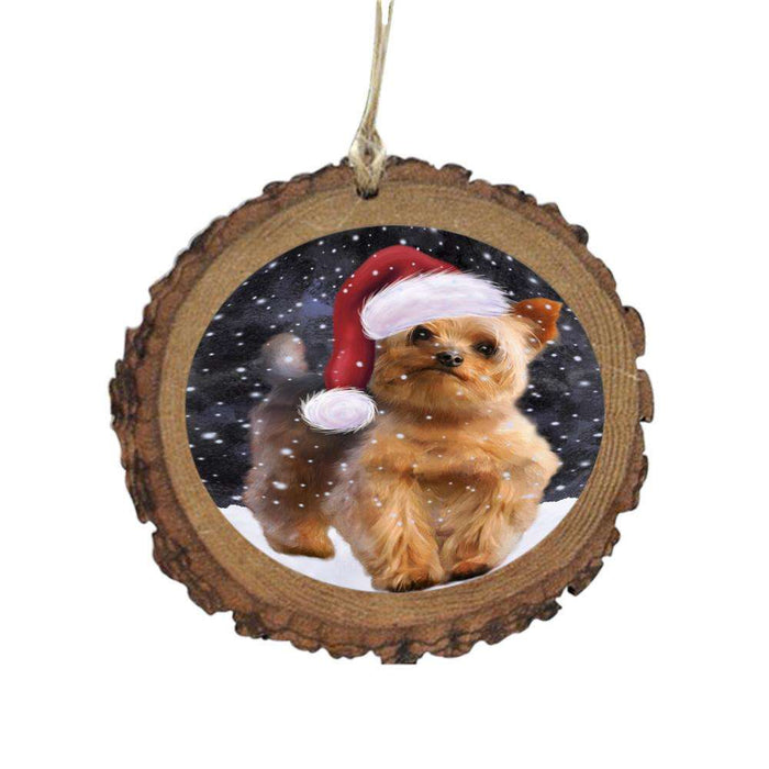 Let it Snow Christmas Holiday Yorkshire Terrier Dog Wooden Christmas Ornament WOR48783