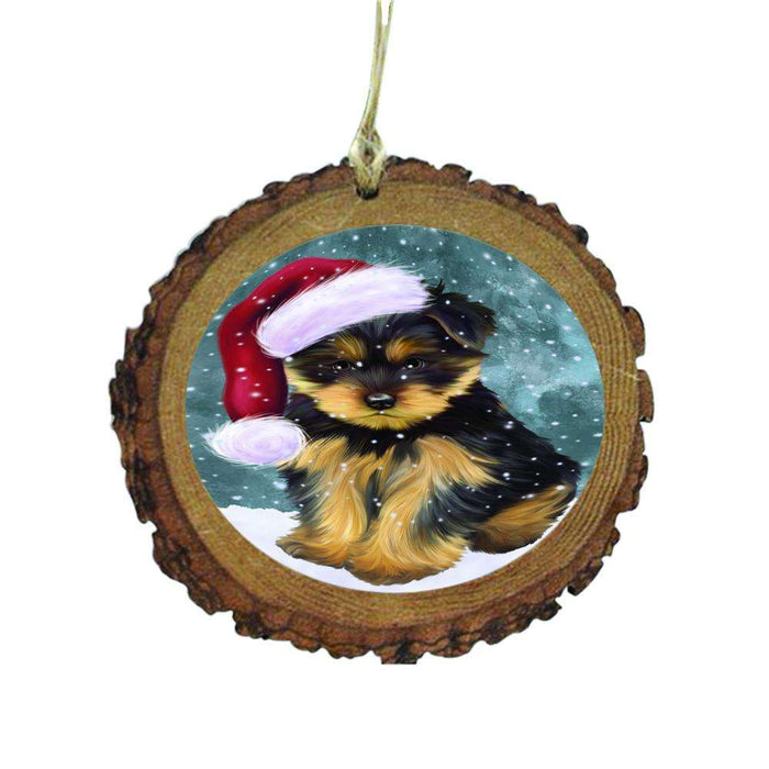 Let it Snow Christmas Holiday Yorkshire Terrier Dog Wooden Christmas Ornament WOR48786