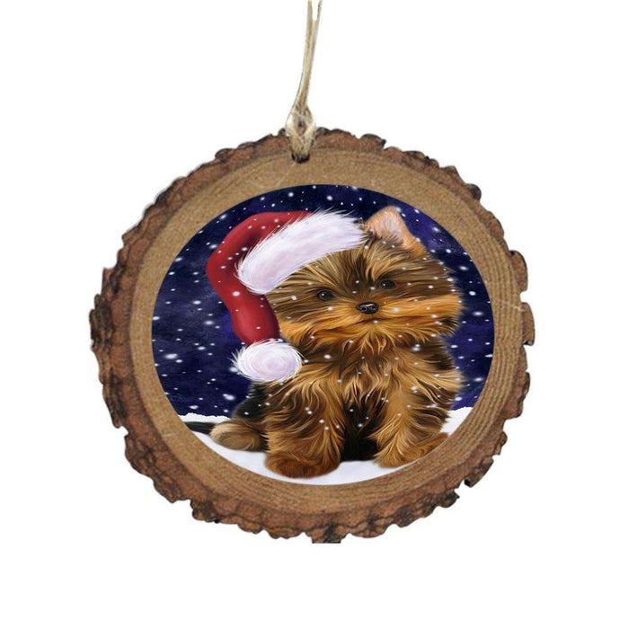 Let it Snow Christmas Holiday Yorkshire Terrier Dog Wooden Christmas Ornament WOR48787