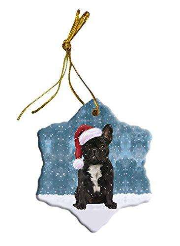 Let It Snow French Bulldog Christmas Star Ornament POR2650