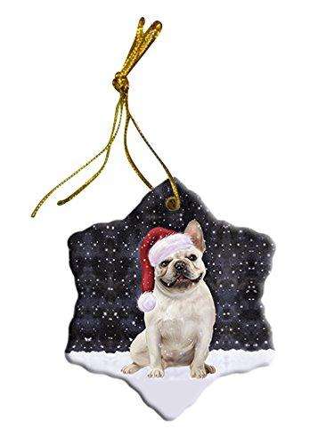 Let It Snow French Bulldog Christmas Star Ornament POR2651