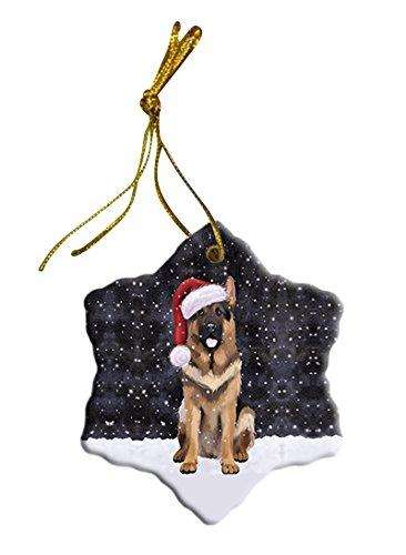 Let It Snow German Shepherd Dog Christmas Star Ornament POR2652