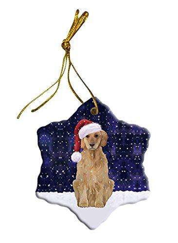 Let It Snow Golden Retriever Dog Christmas Star Ornament POR2653