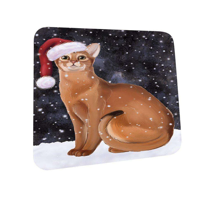 Let It Snow Happy Holidays Abyssinian Cat Christmas Coasters CST230 (Set of 4)