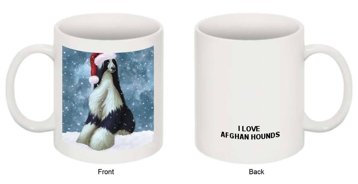 Let It Snow Happy Holidays Afghan Hound Dog Christmas Mug CMG0390