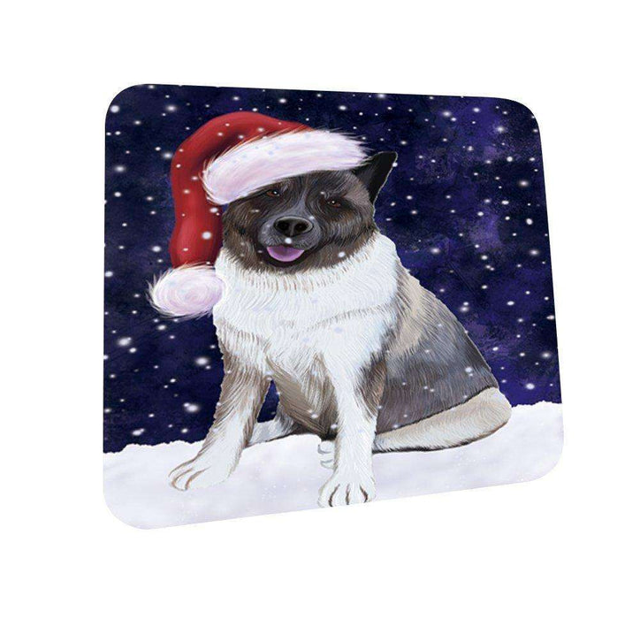 Let It Snow Happy Holidays Akita Dog Christmas Coasters CST232 (Set of 4)